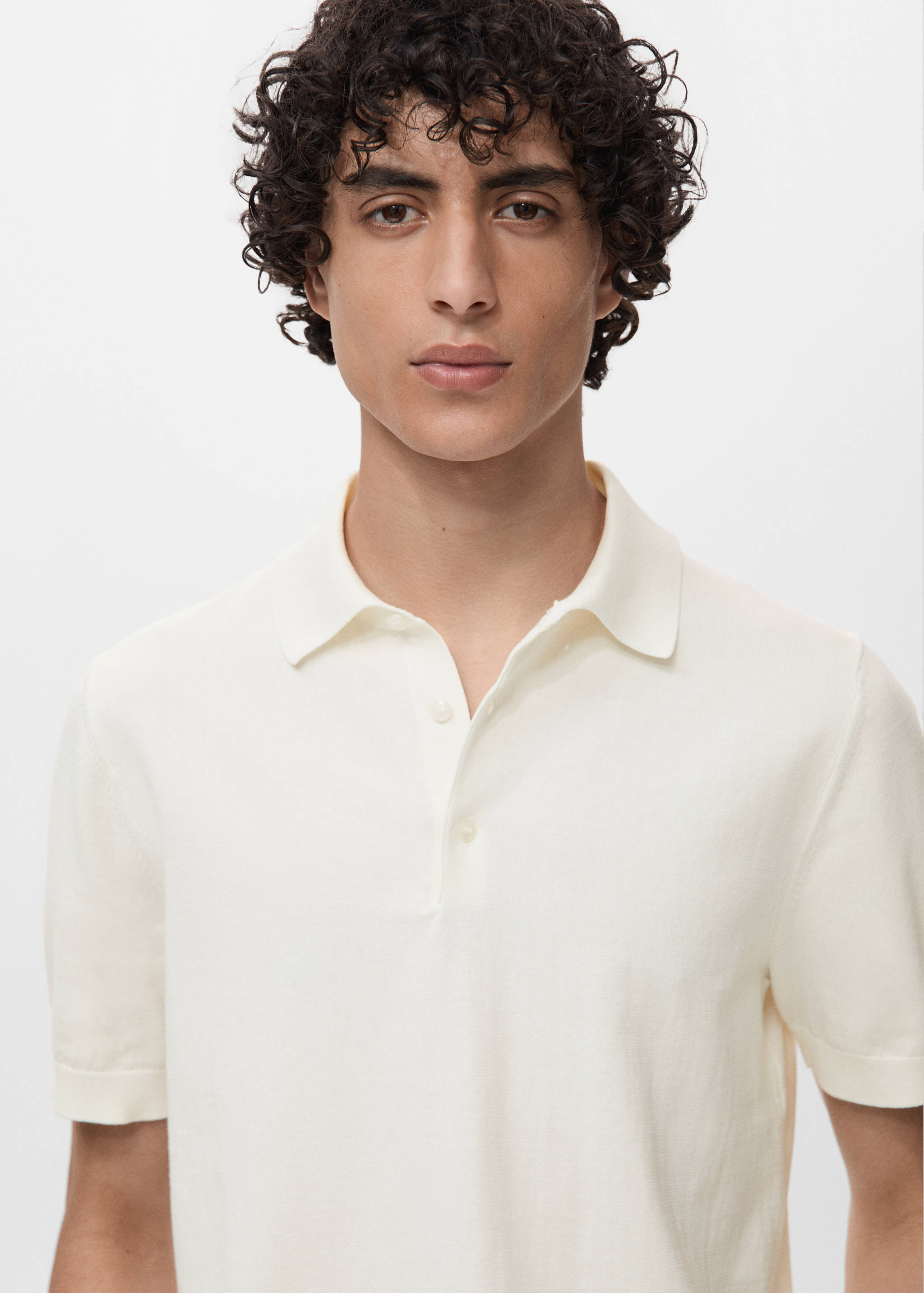 100% cotton fine-knit polo shirt - Details of the article 1