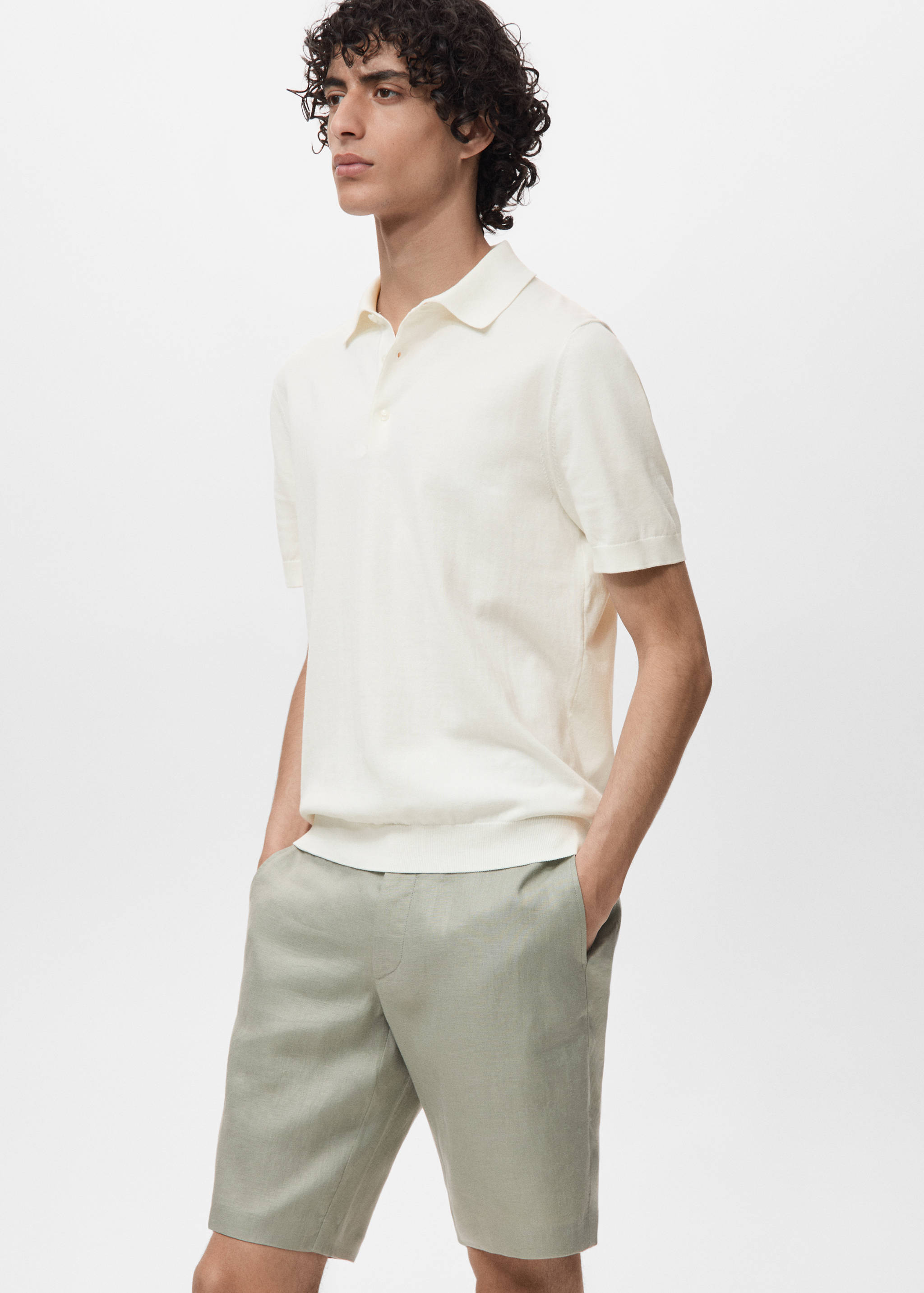 100% cotton fine-knit polo shirt - Details of the article 2