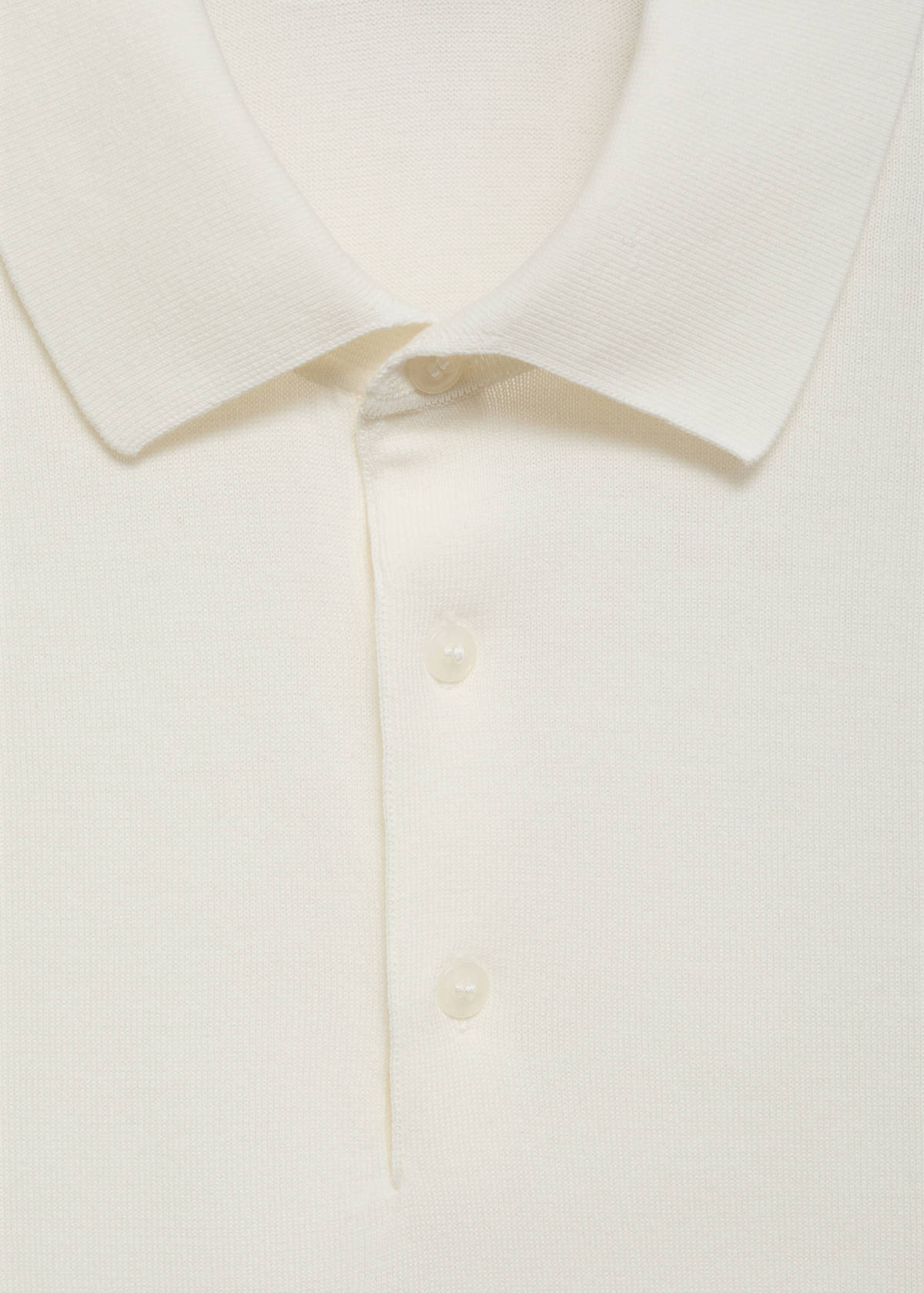 100% cotton fine-knit polo shirt — Off White