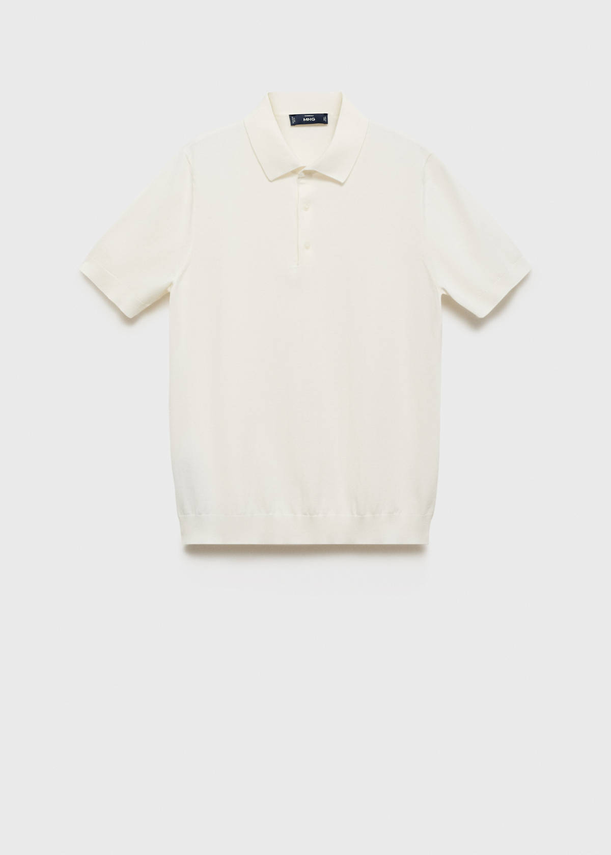 100% cotton fine-knit polo shirt — Off White