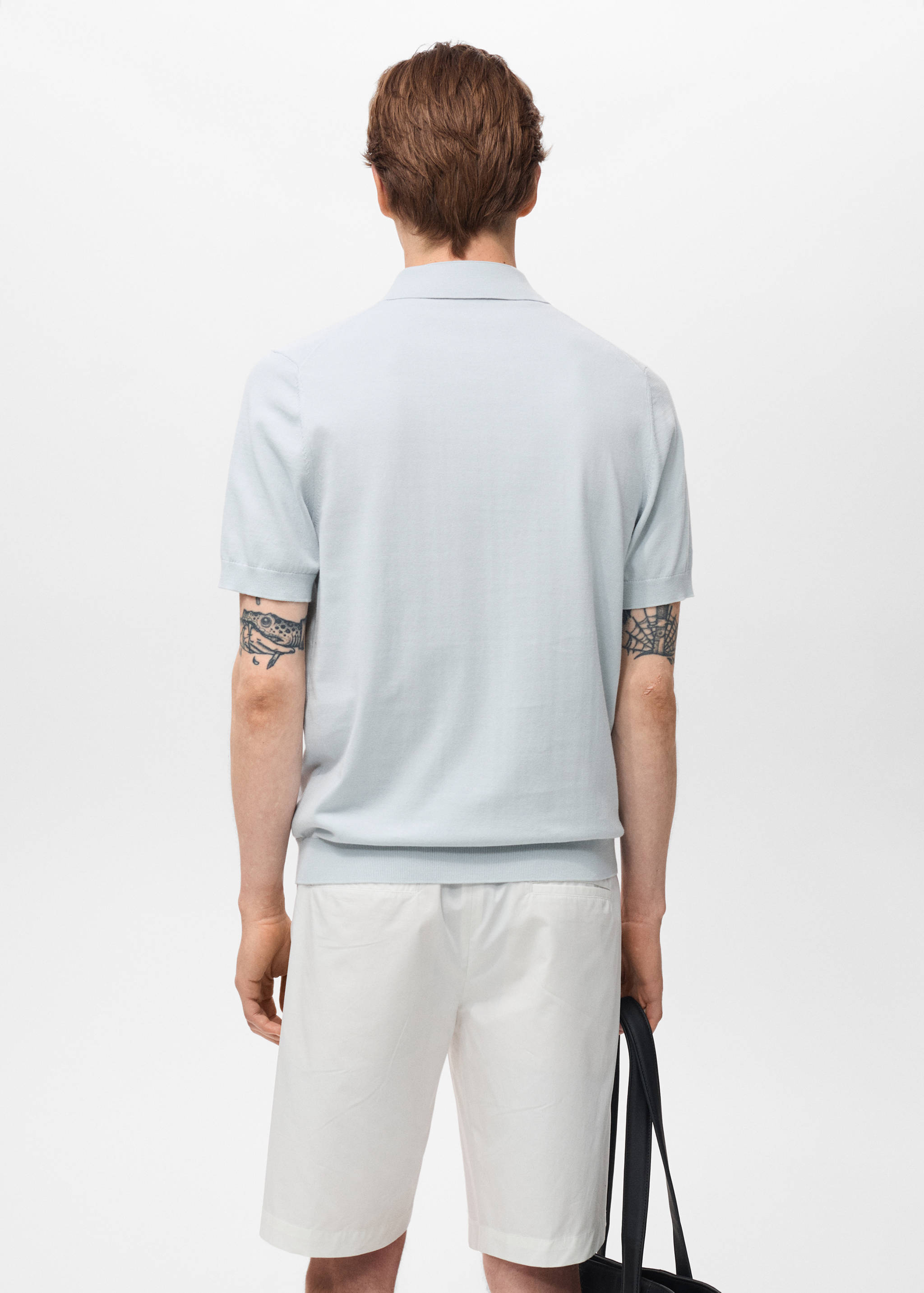 100% cotton fine-knit polo shirt - Reverse of the article