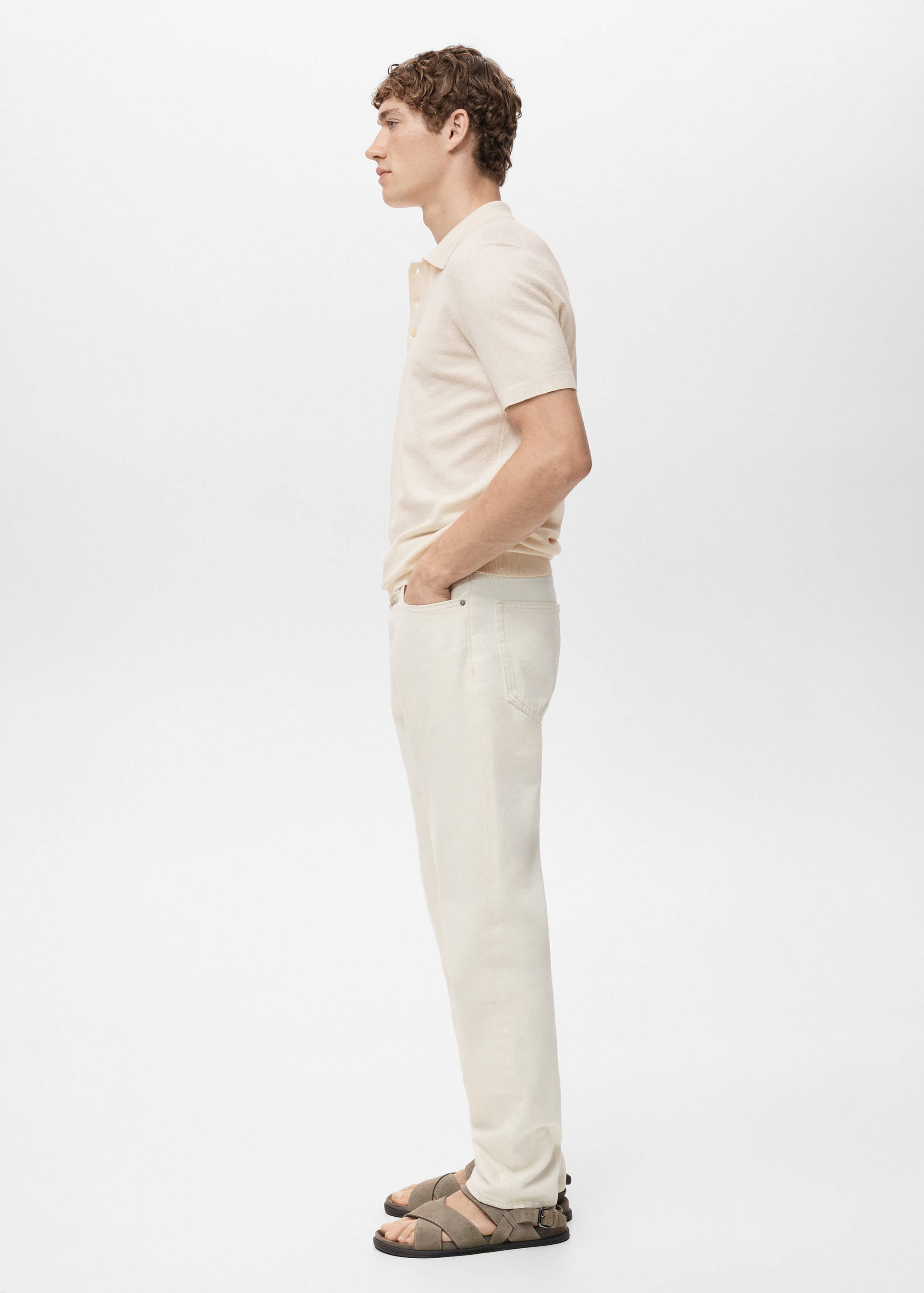 Fine-knit cotton polo shirt - Details of the article 2