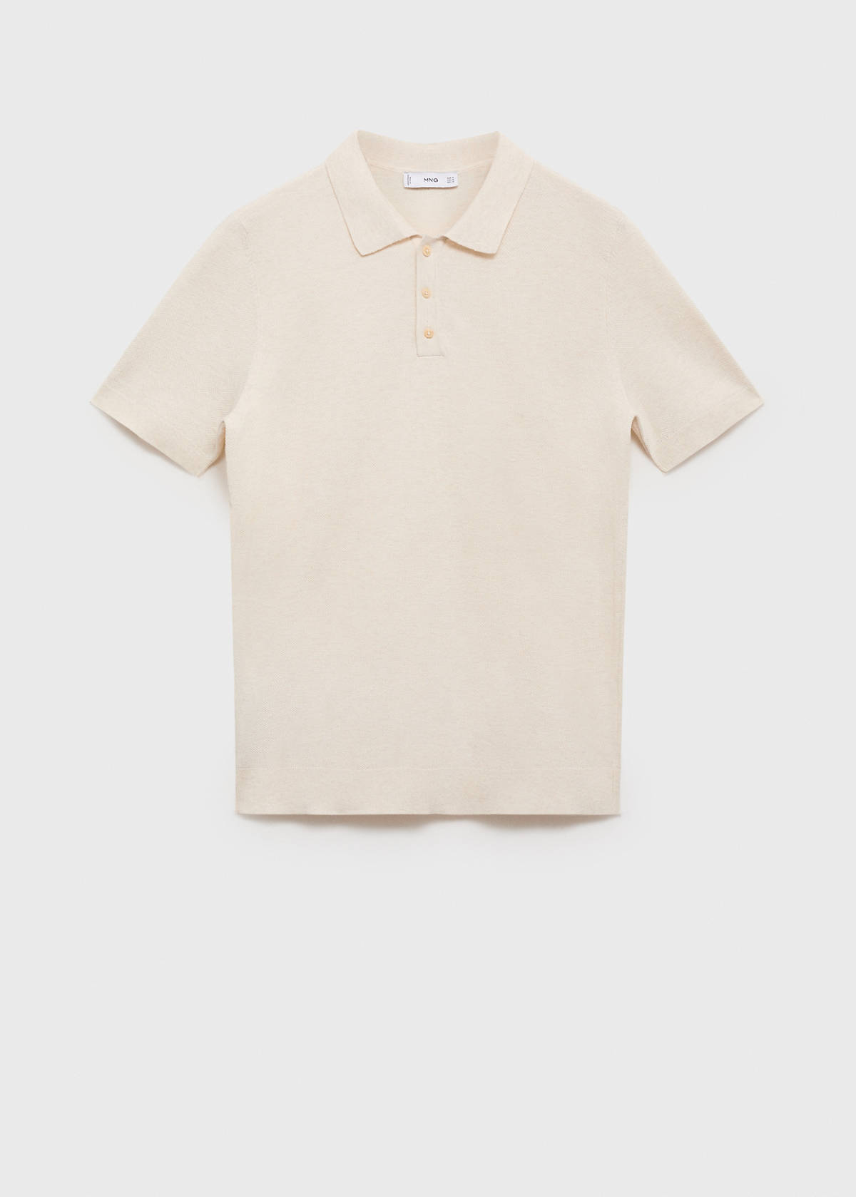 Fine-knit cotton polo shirt — Ivory White
