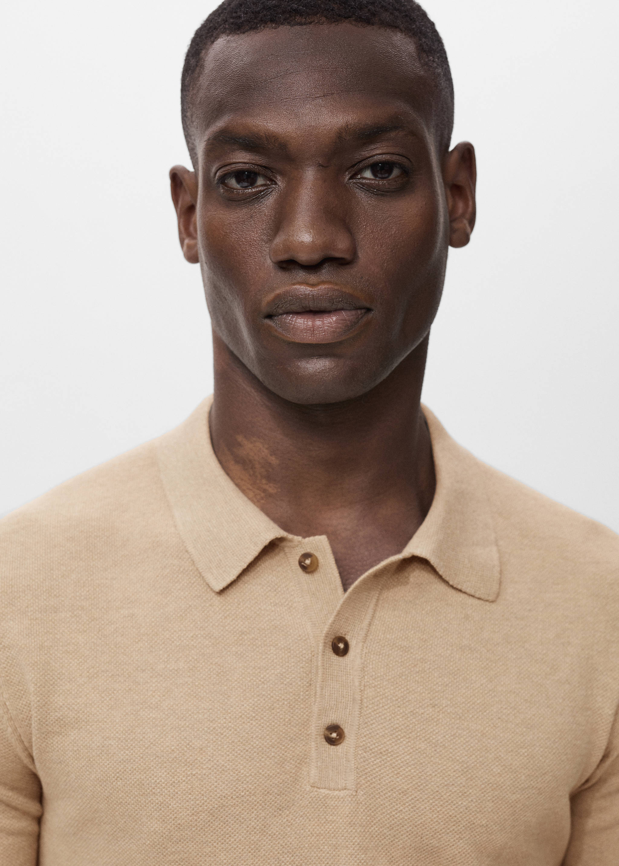 Fine-knit cotton polo shirt - Details of the article 1