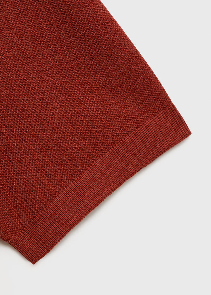 Fine-knit cotton polo shirt — Burnt Orange
