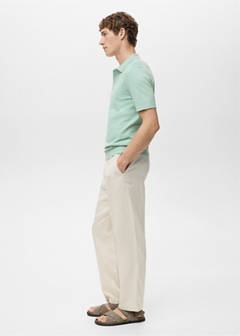 Fine-knit cotton polo shirt — Turquoise 5