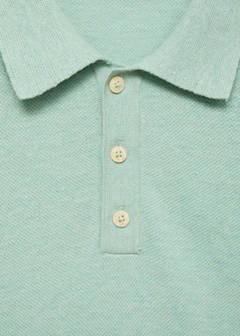 Fine-knit cotton polo shirt — Turquoise 8