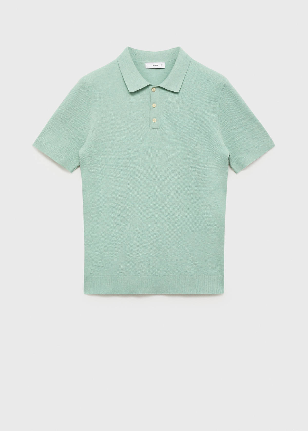 Fine-knit cotton polo shirt — Turquoise