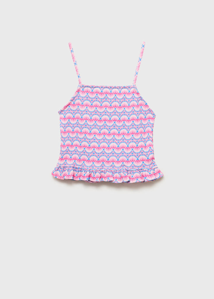 Print ruched top — Pink