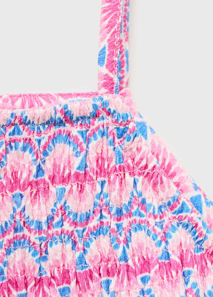 Print ruched top — Pink