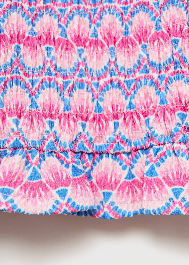 Print ruched top — Pink