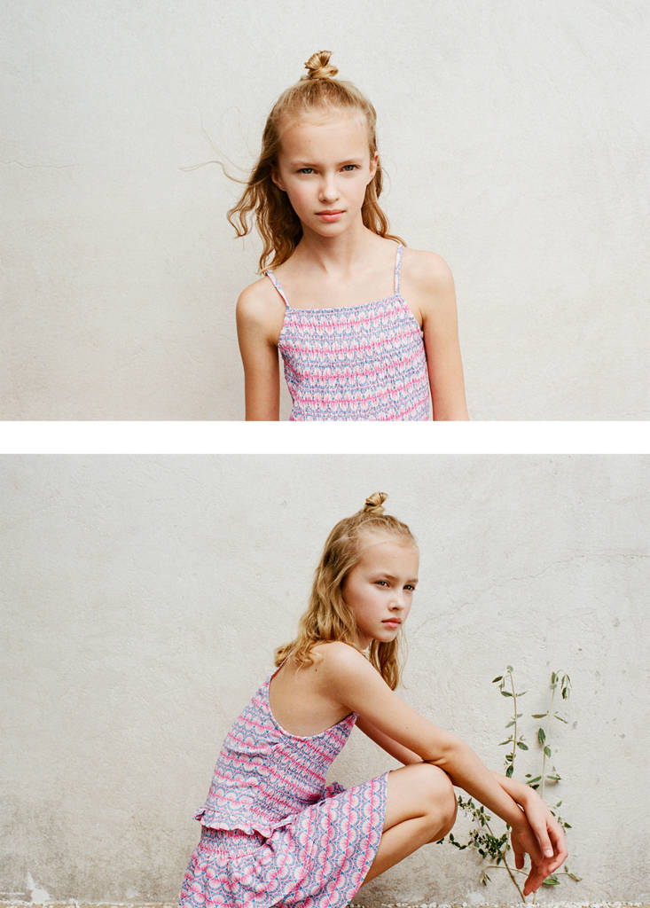 Print ruched top — Pink