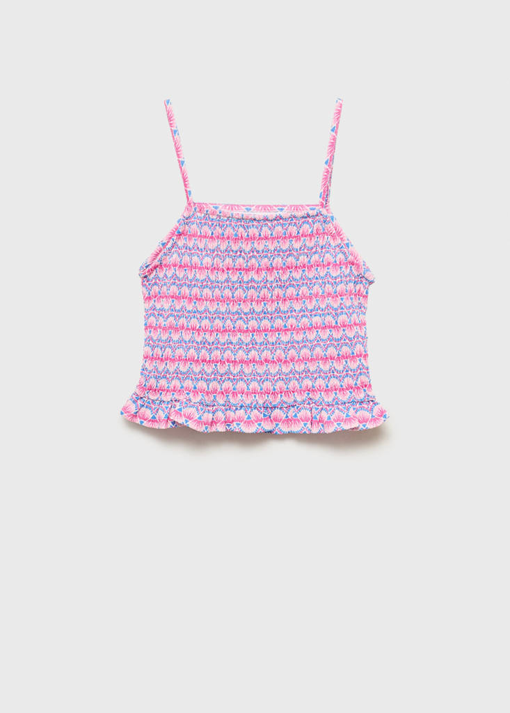 Print ruched top — Pink