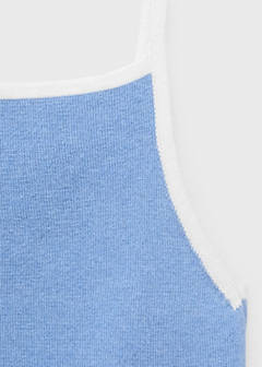Knitted top with contrasting trim — Sky Blue 9