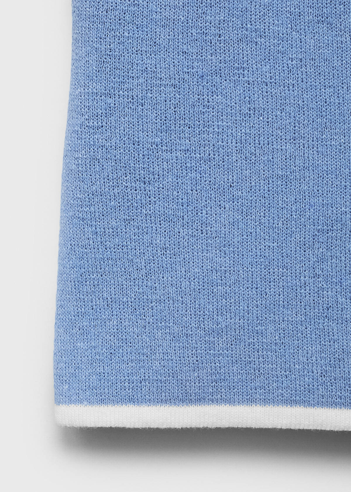 Knitted top with contrasting trim — Sky Blue