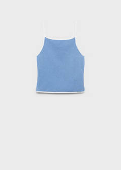 Knitted top with contrasting trim — Sky Blue 8