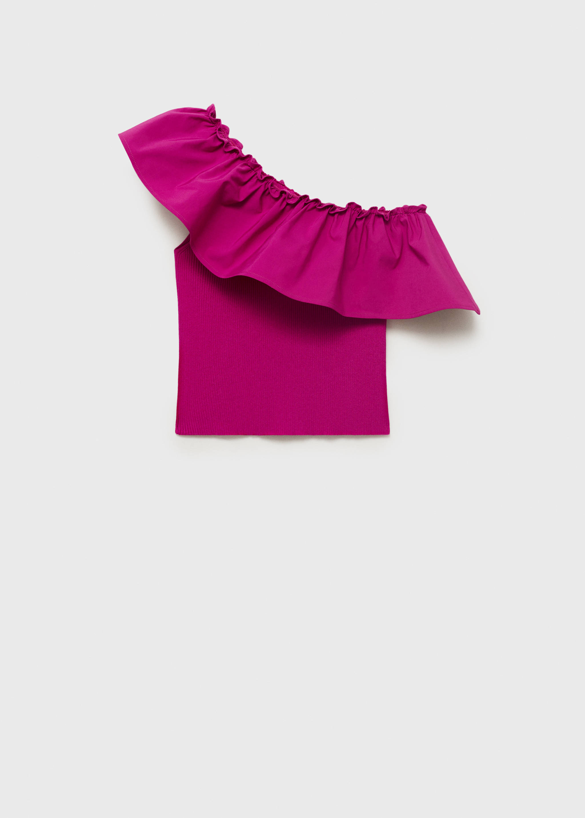 Asymmetrical top in combined fabric - Article without model