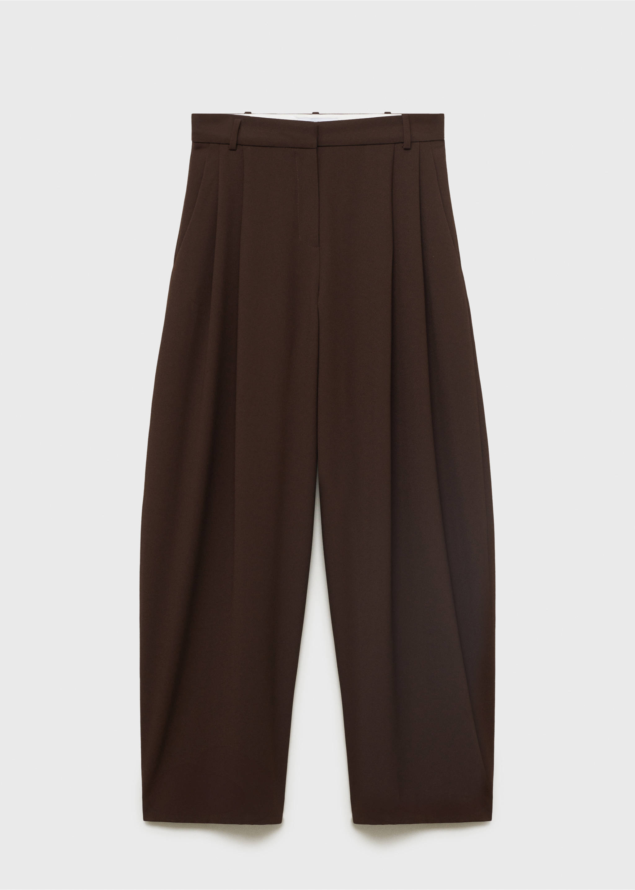 Pleat detail trousers - Article without model, Chocolate. Ref: 17031266-00.