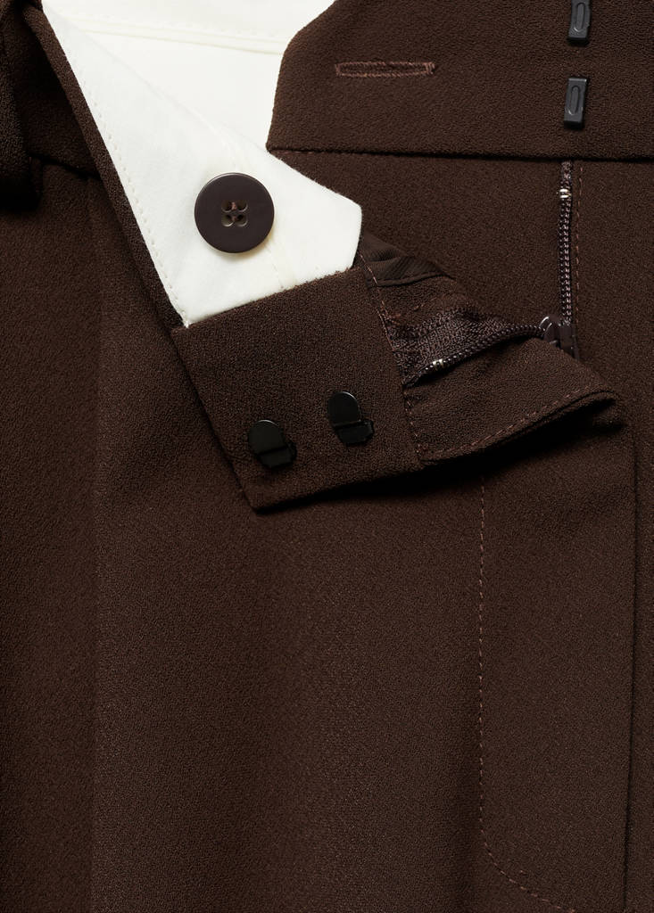 Pleat detail trousers — Chocolate