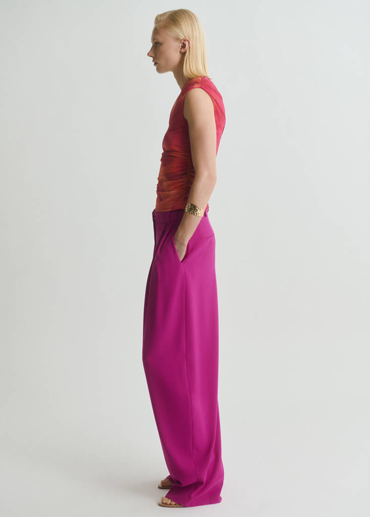 Pleat detail trousers — Fuchsia