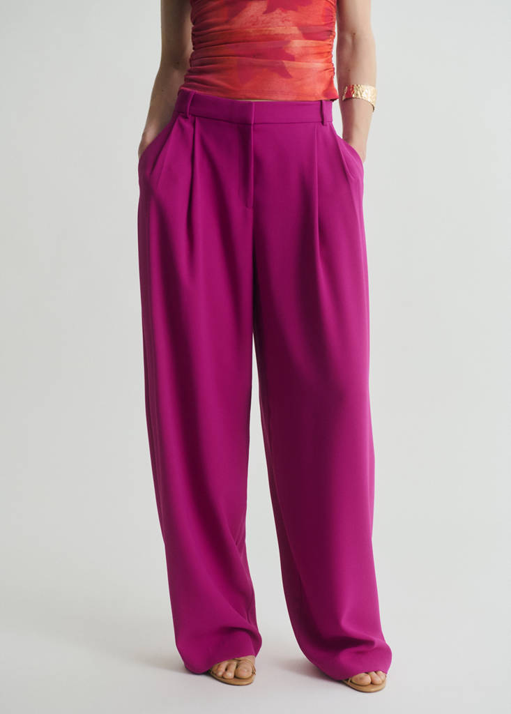 Pleat detail trousers — Fuchsia