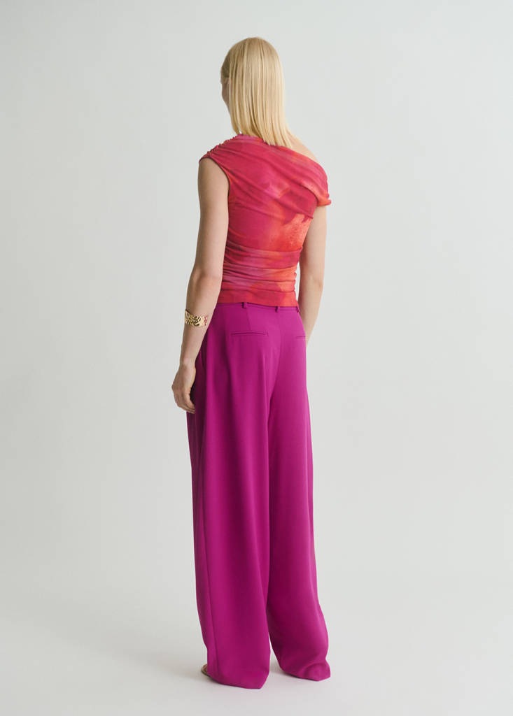 Pleat detail trousers — Fuchsia