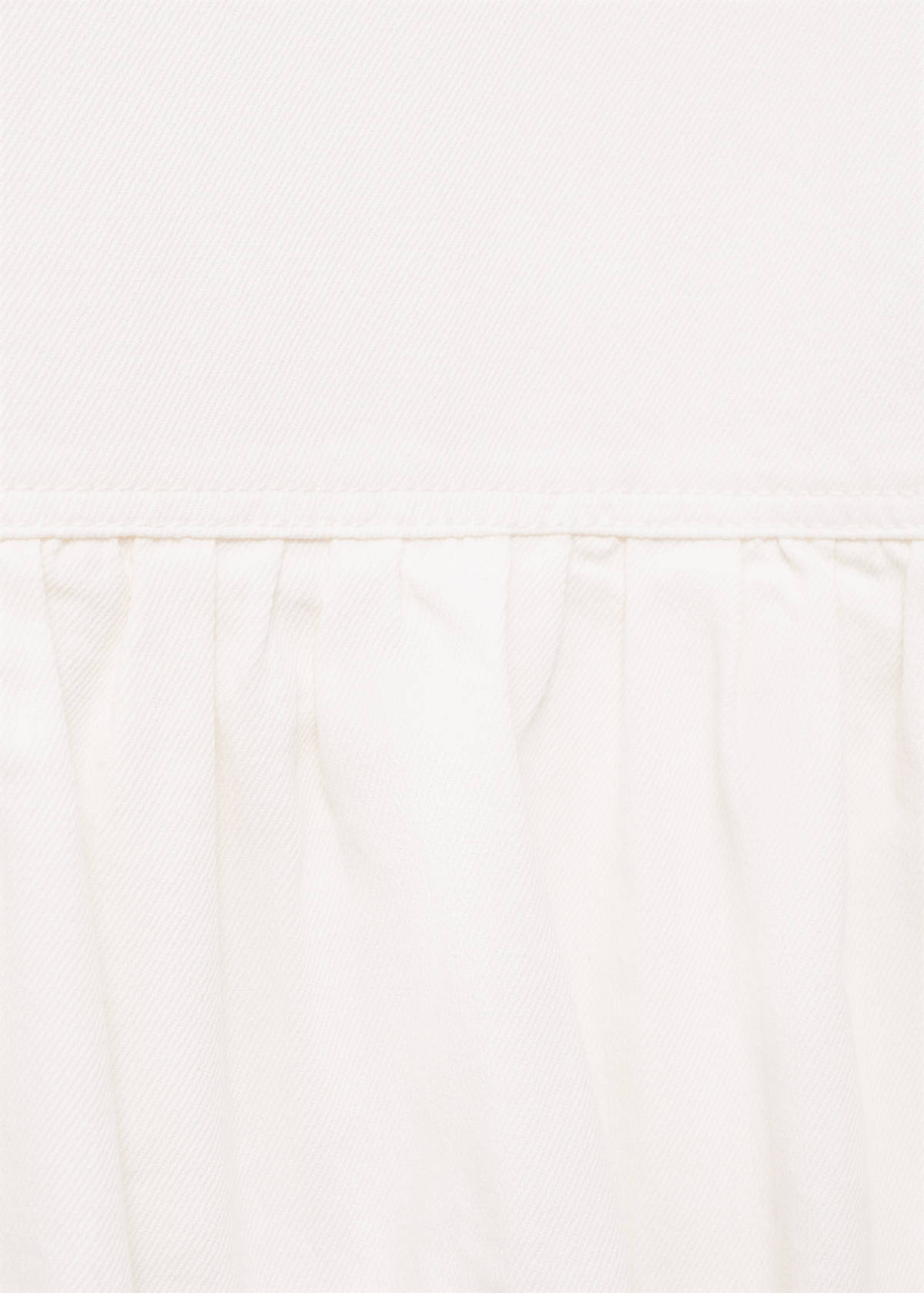 Denim dress with puffed hem — White