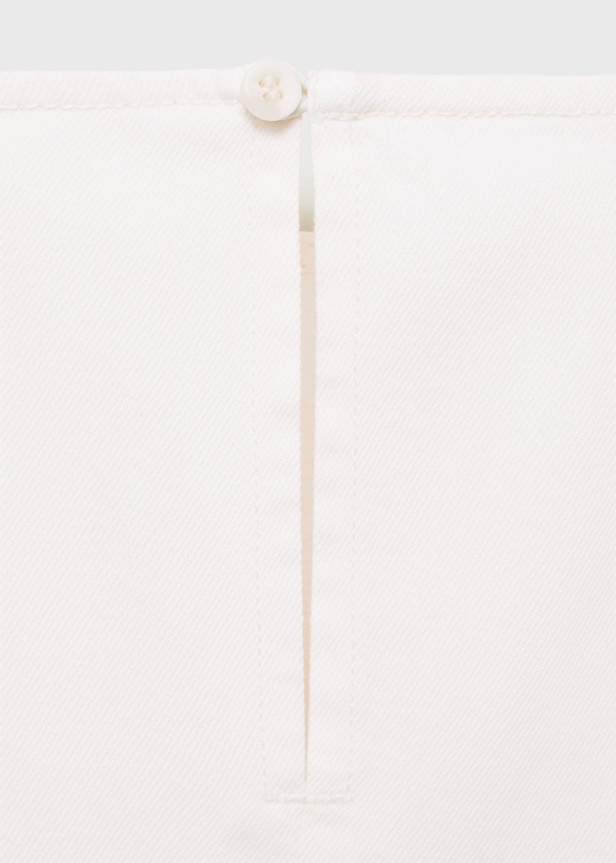Denim dress with puffed hem — White