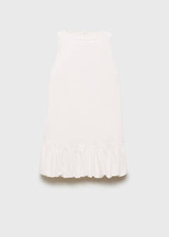 Denim dress with puffed hem — White 5