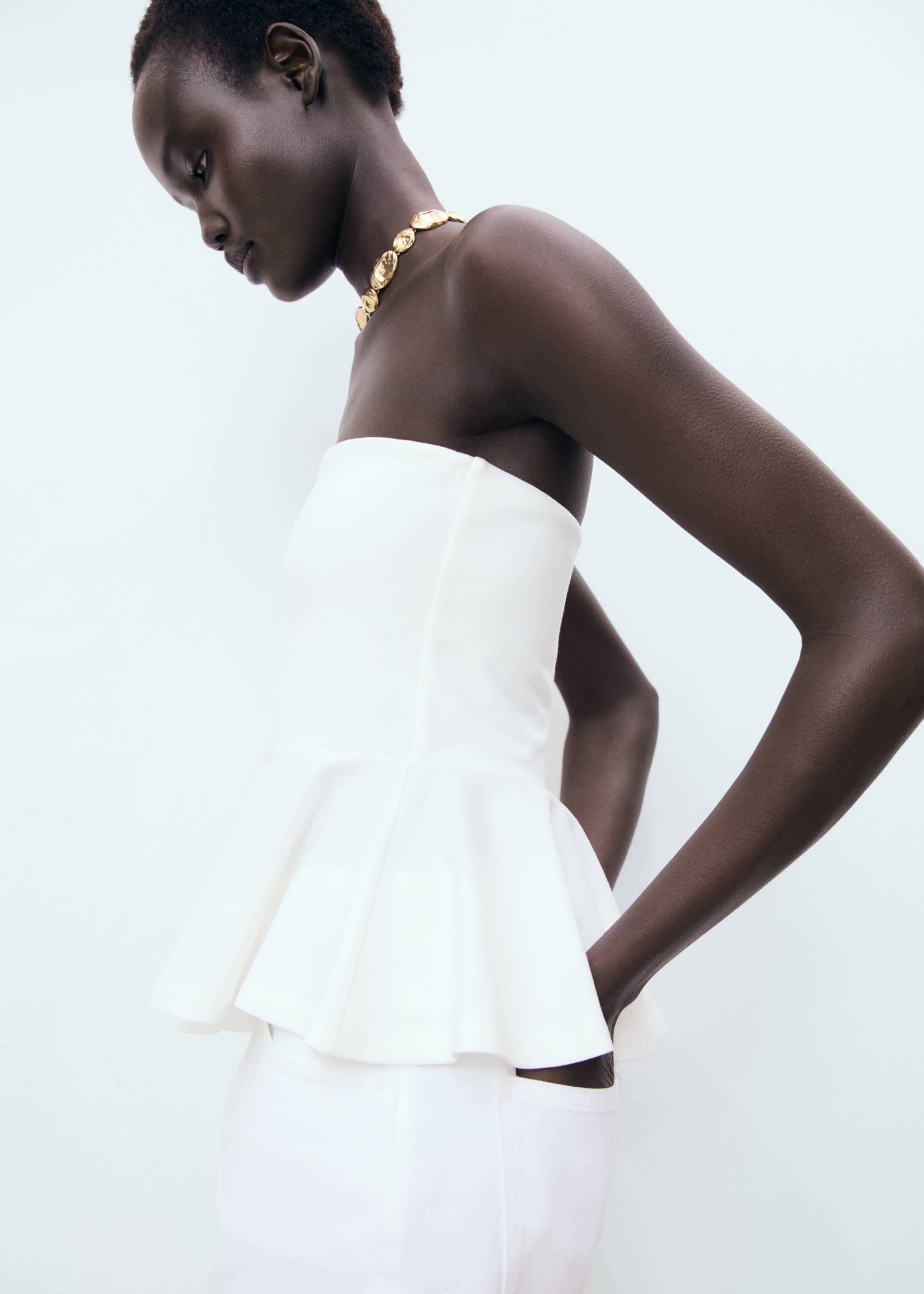 Strapless peplum top - Medium plane