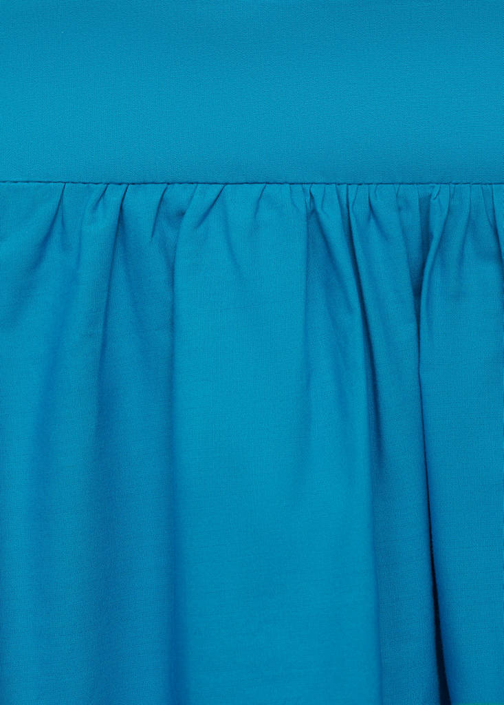 Long cotton A-line skirt — Blue
