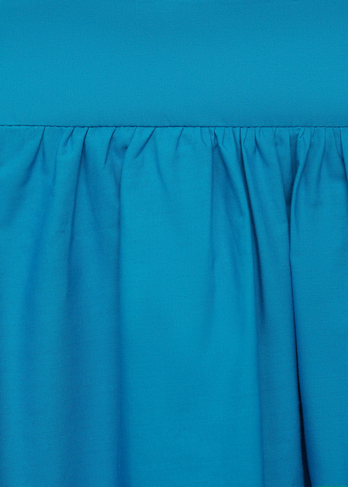 Long cotton A-line skirt — Blue