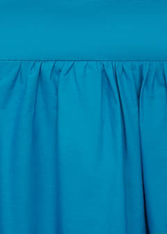 Long cotton A-line skirt — Blue 6