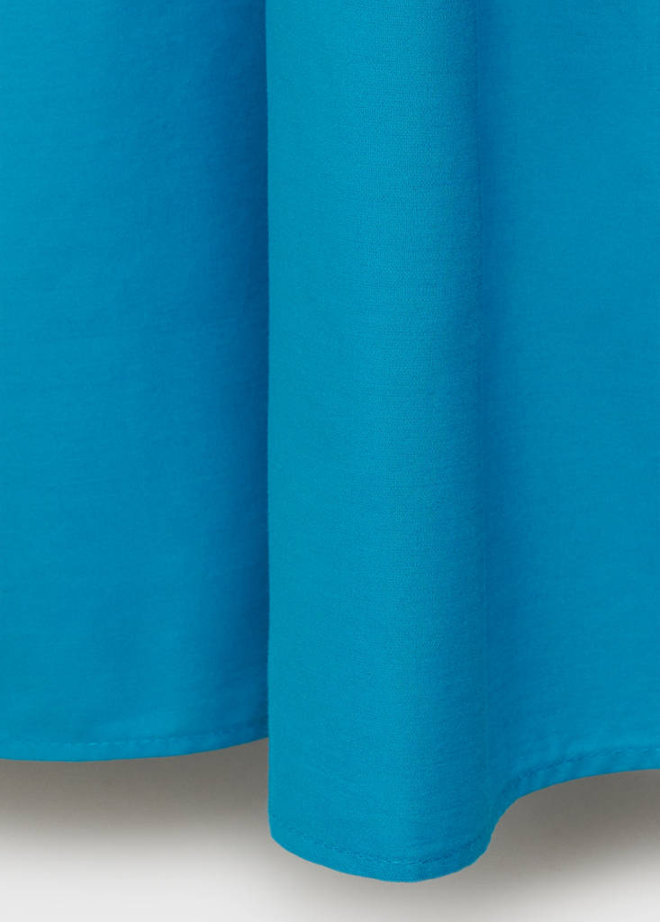 Long cotton A-line skirt — Blue