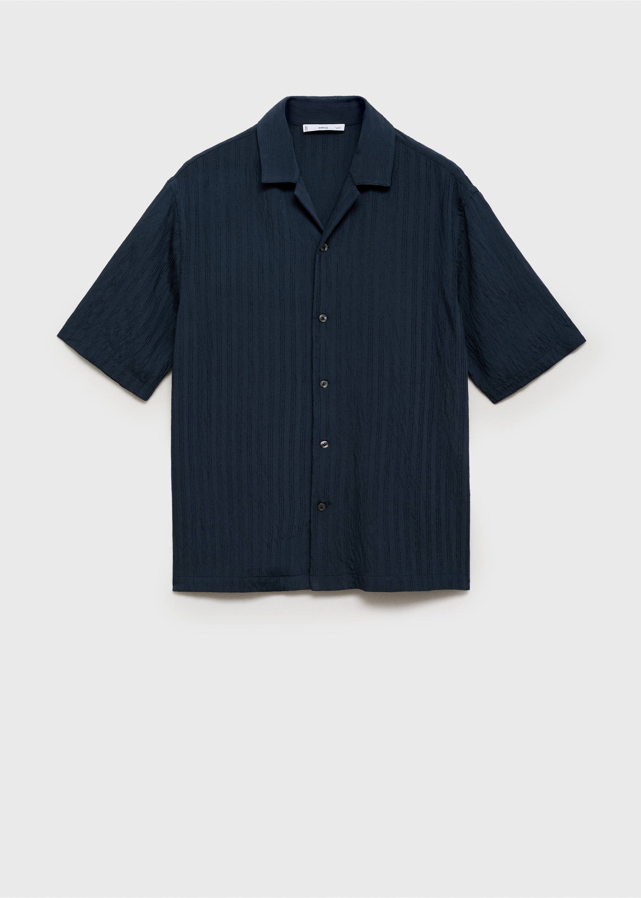 Camisa com bordado às riscas - Artigo sem modelo, Azul-marinho. Ref: 17031275-00.