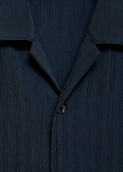 Striped embroidered shirt — Navy 8