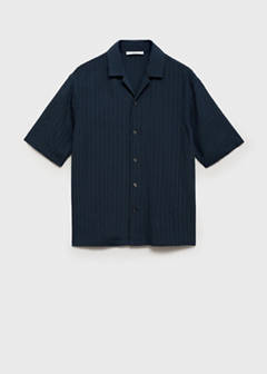 Striped embroidered shirt — Navy 7