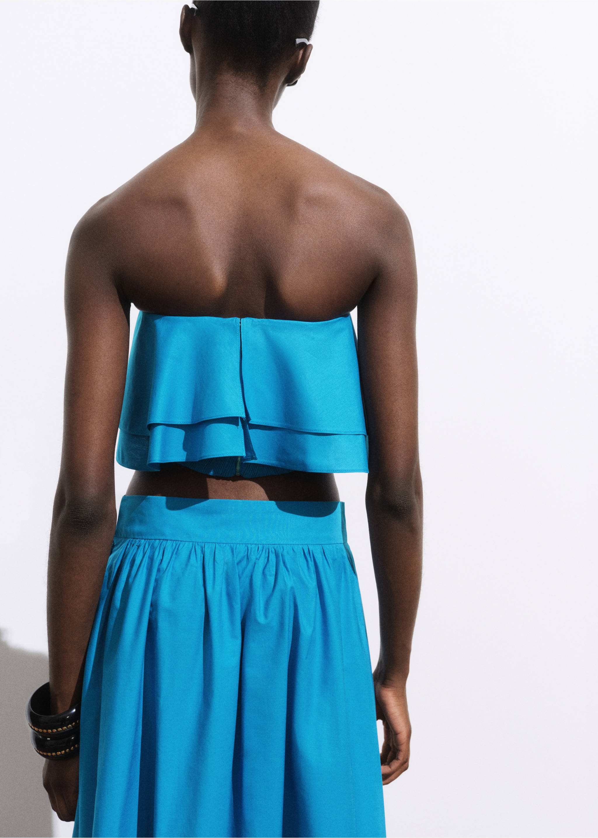 Топ-бандо из хлопка - Обратная сторона изделия, Синий. Ref: 17031277-00.