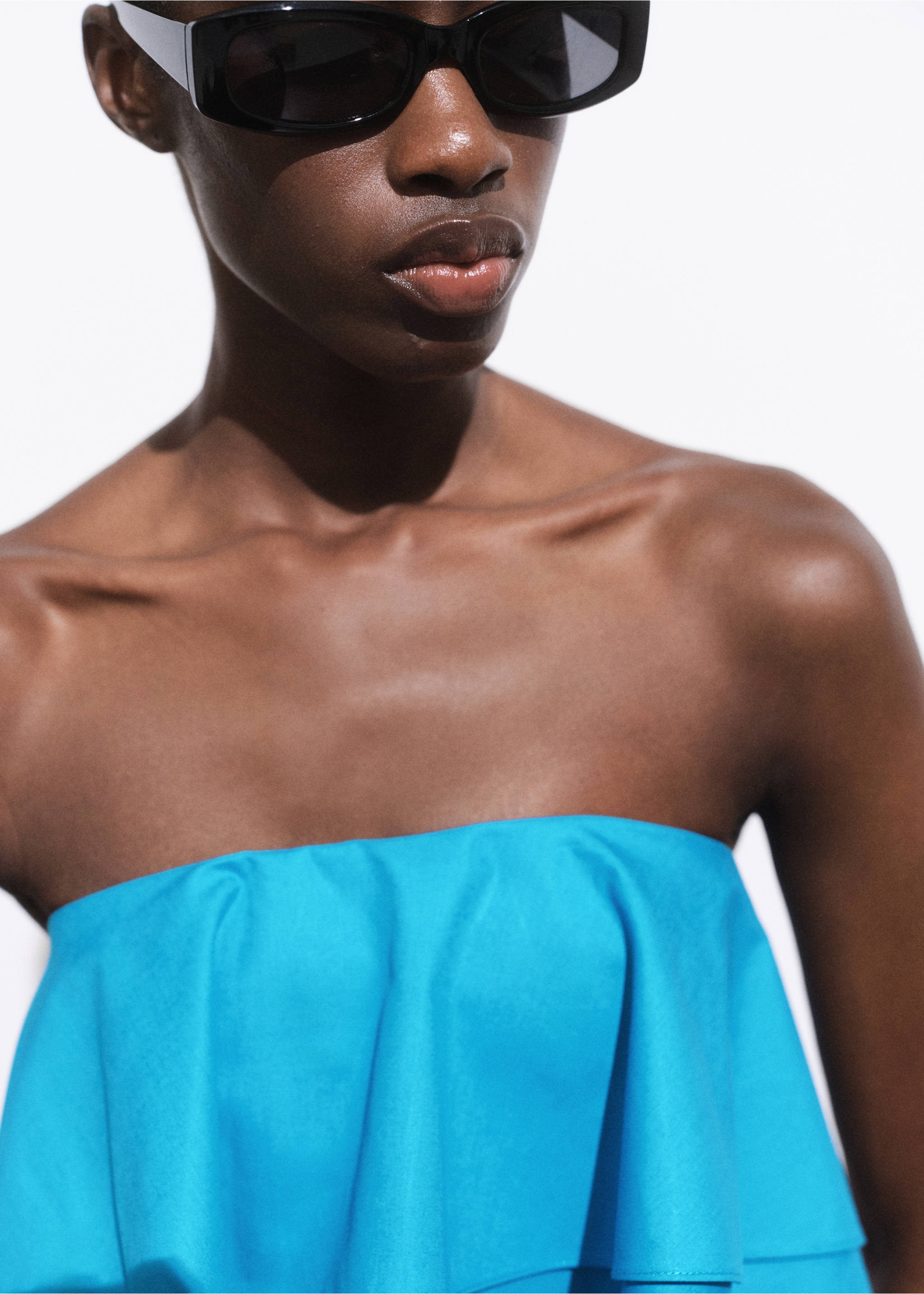 Топ-бандо из хлопка - Деталь изделия 1, Синий. Ref: 17031277-00.