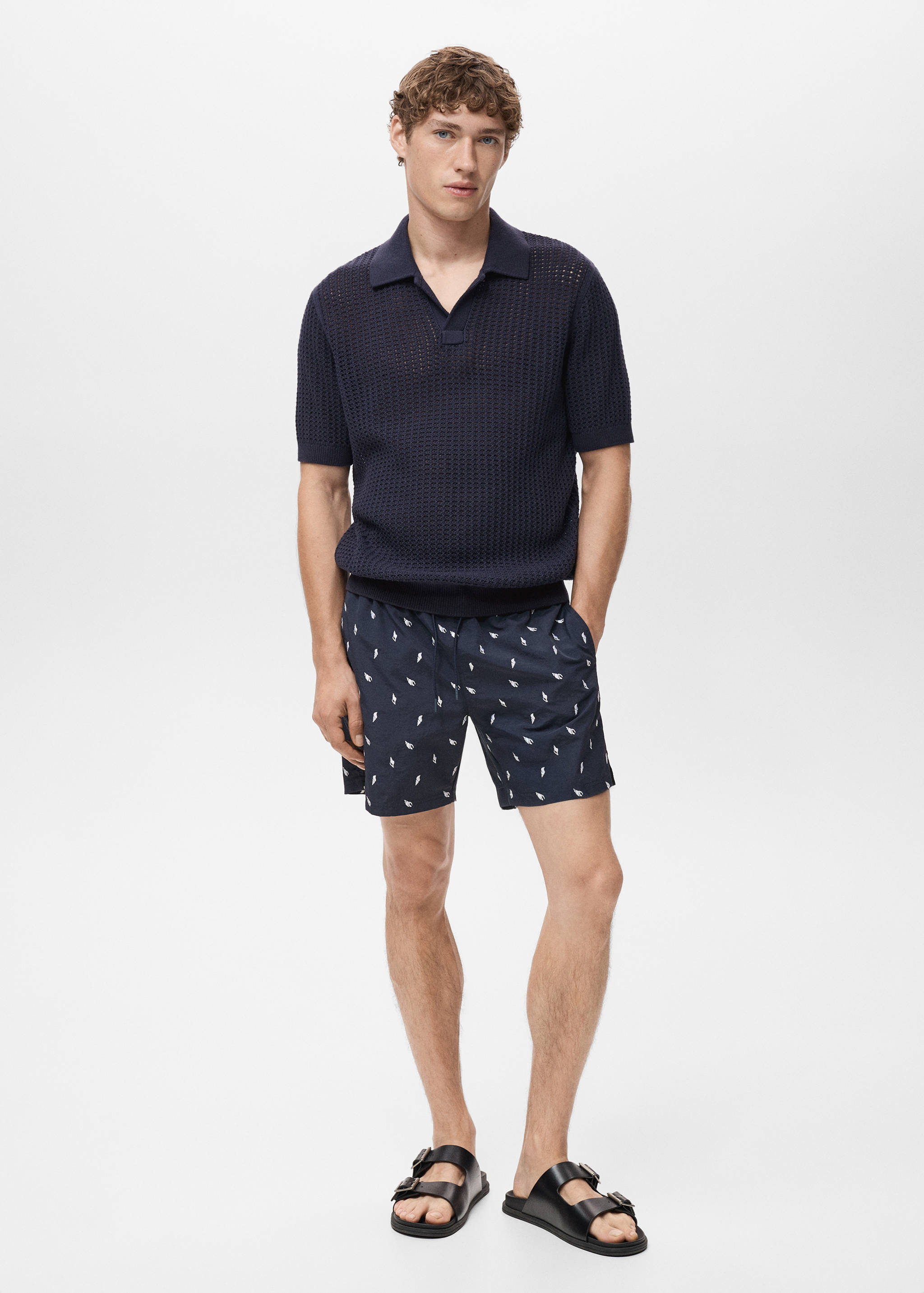 Seashell print swimsuit - General plane