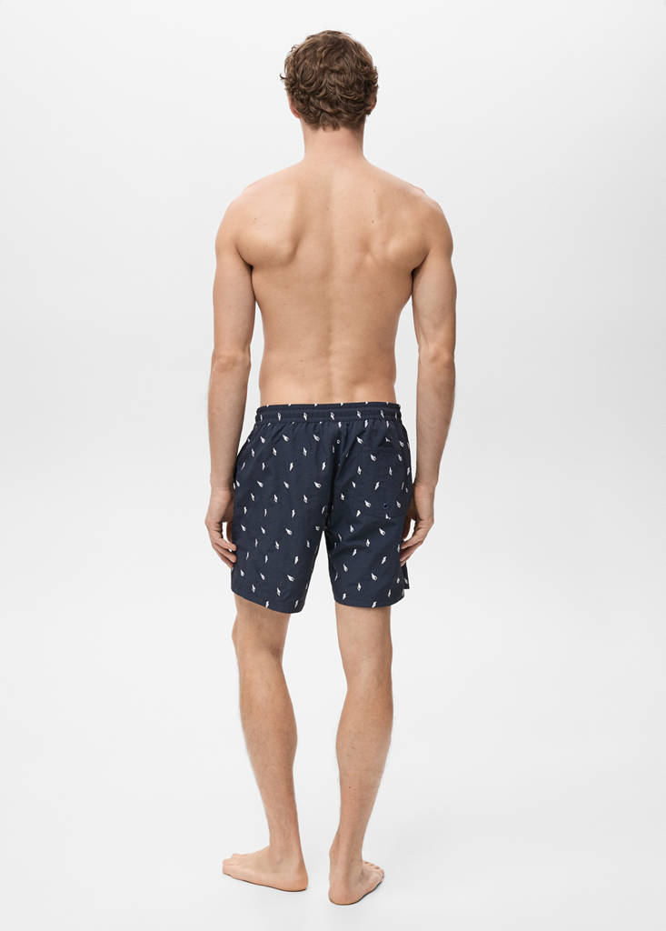 Seashell print swimsuit — Navy