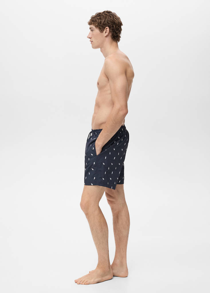 Seashell print swimsuit — Navy