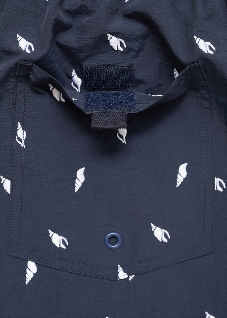Seashell print swimsuit — Navy
