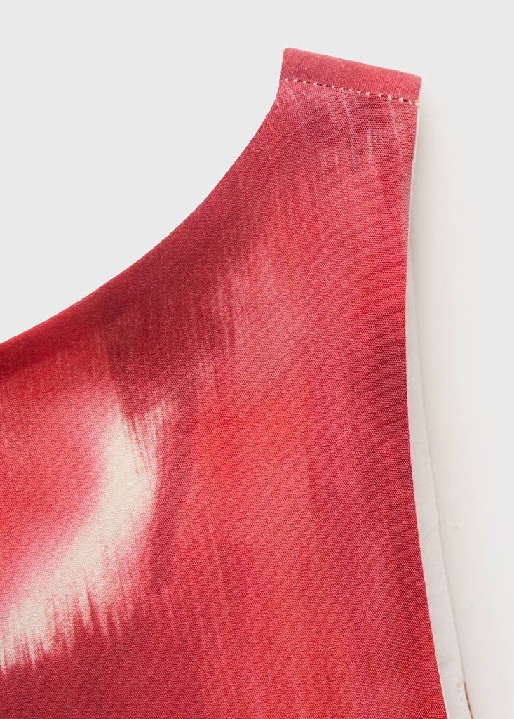 Floral-print flared dress — Ecru