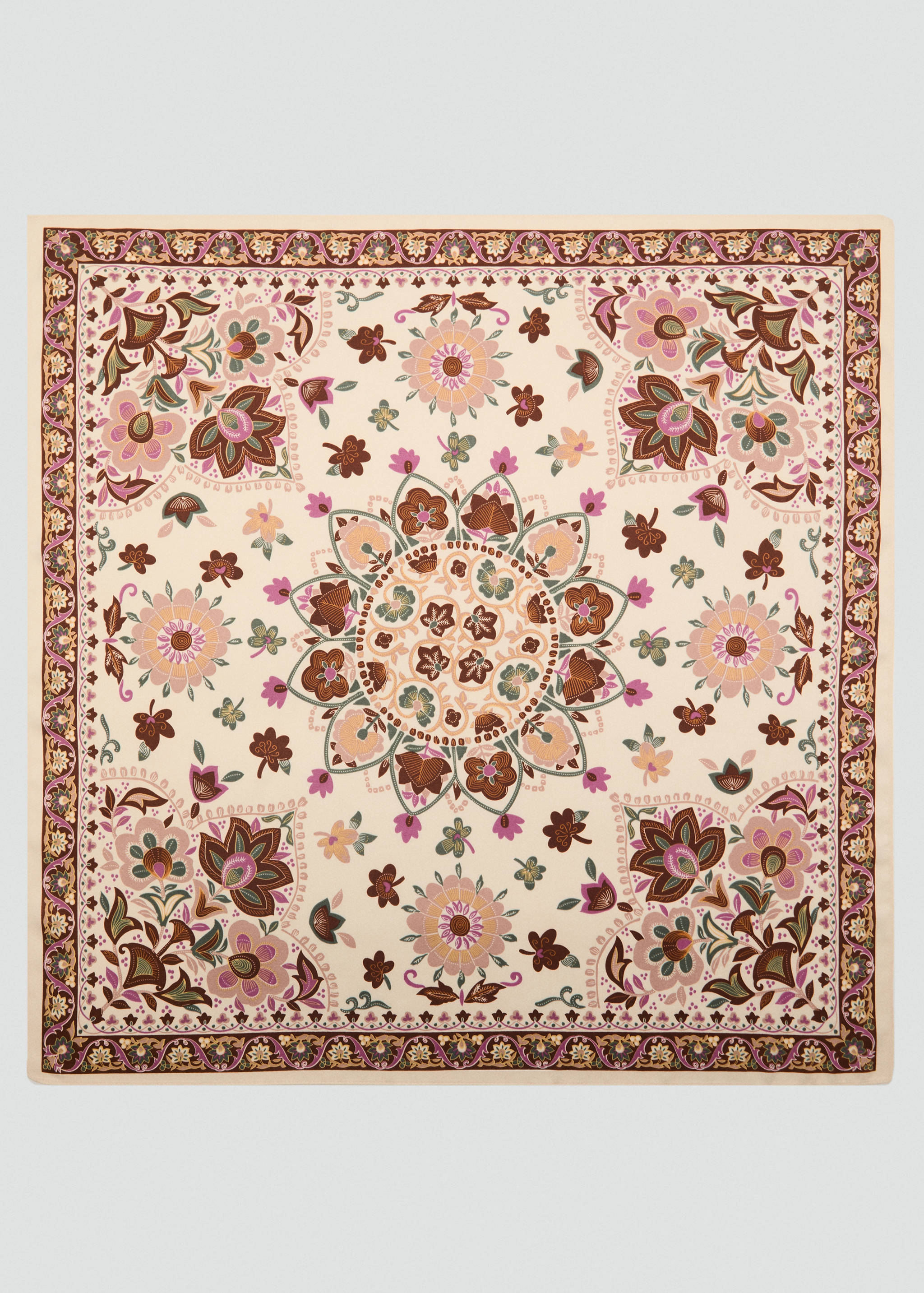 Floral satin scarf - Article without model