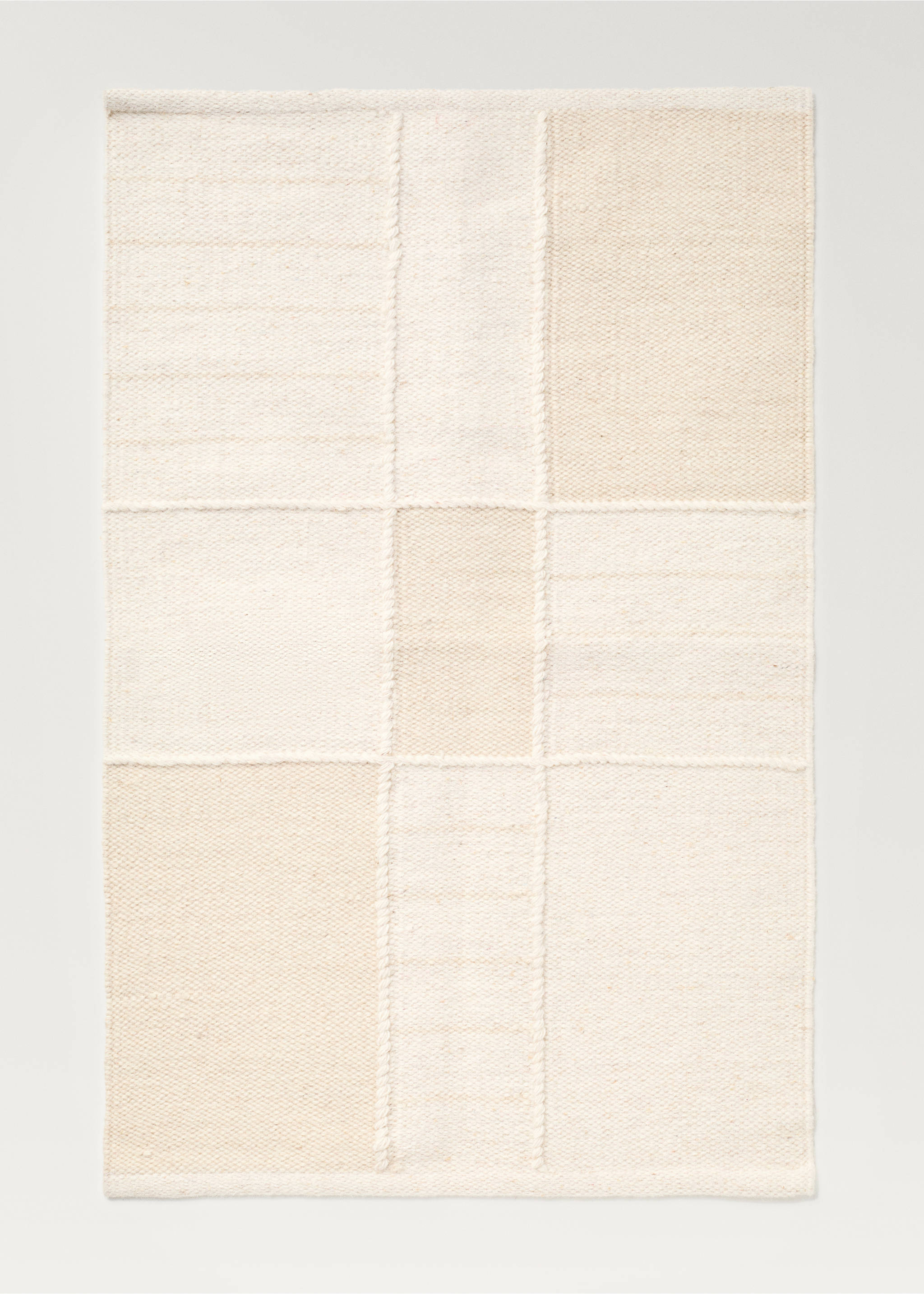 Medium wool patchwork-effect carpet - Article without model, Vanilla. Ref: 17031292-00.