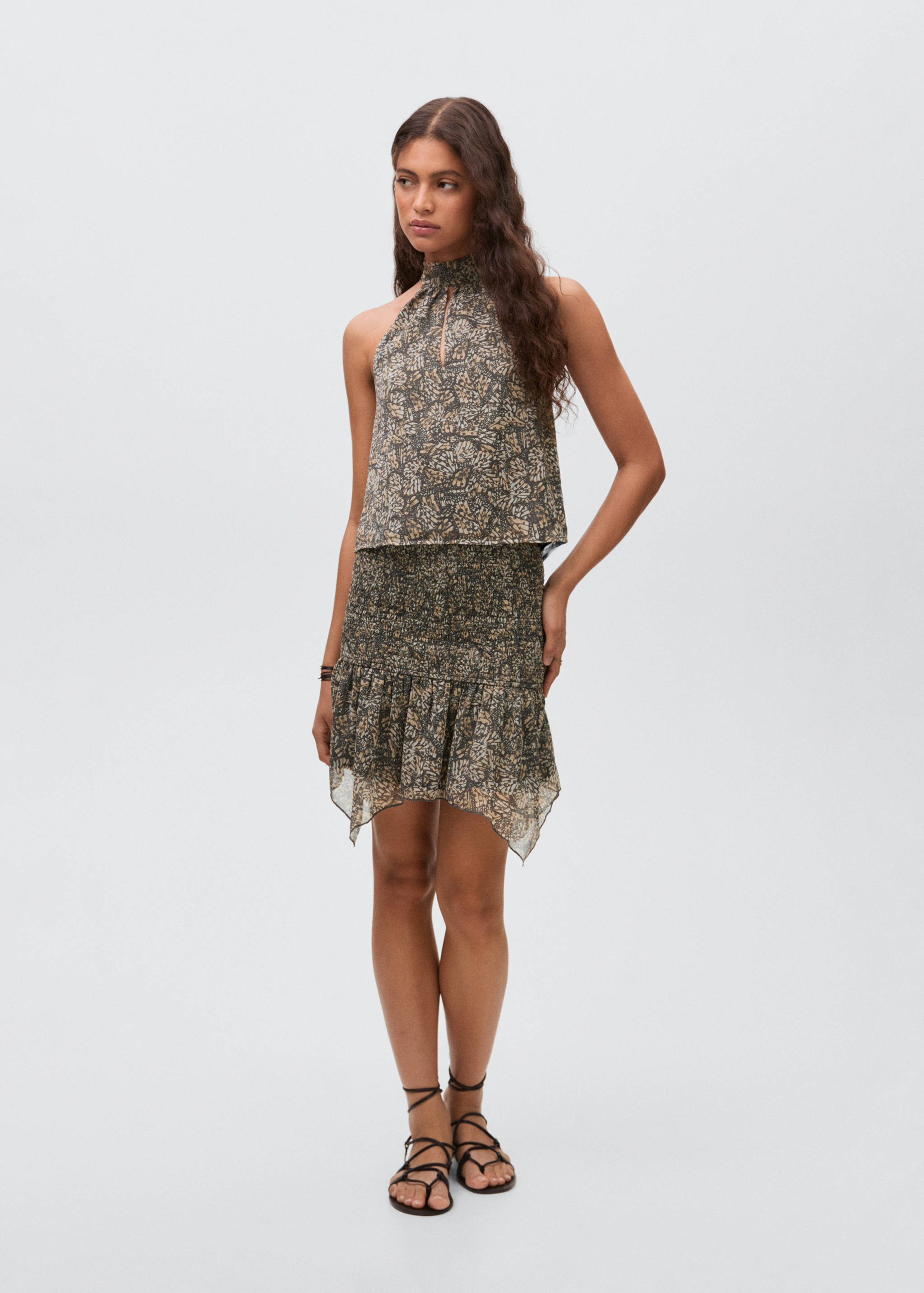 Top estampado cuello halter - Detalle del artículo 2