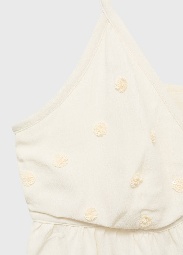 Knitted top with sequin detail — Ecru