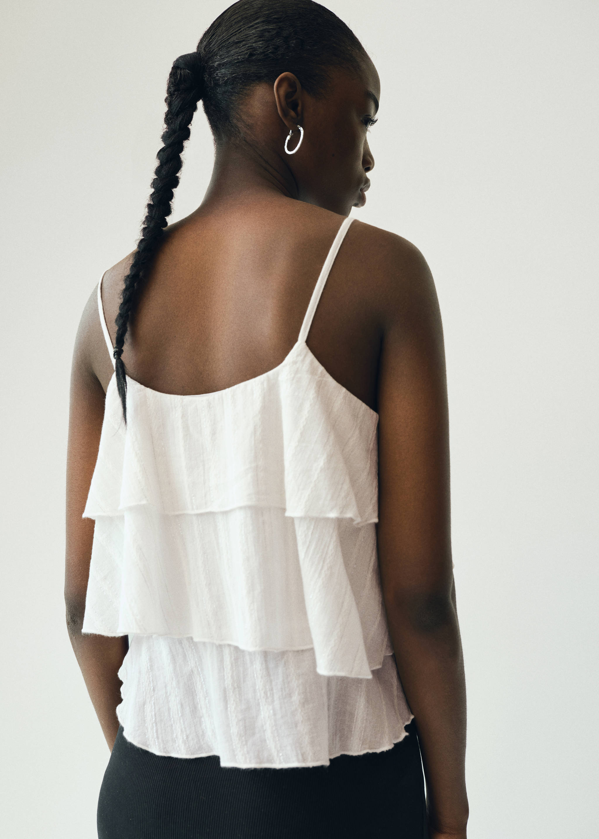 Топ с воланами и люрексом - Обратная сторона изделия