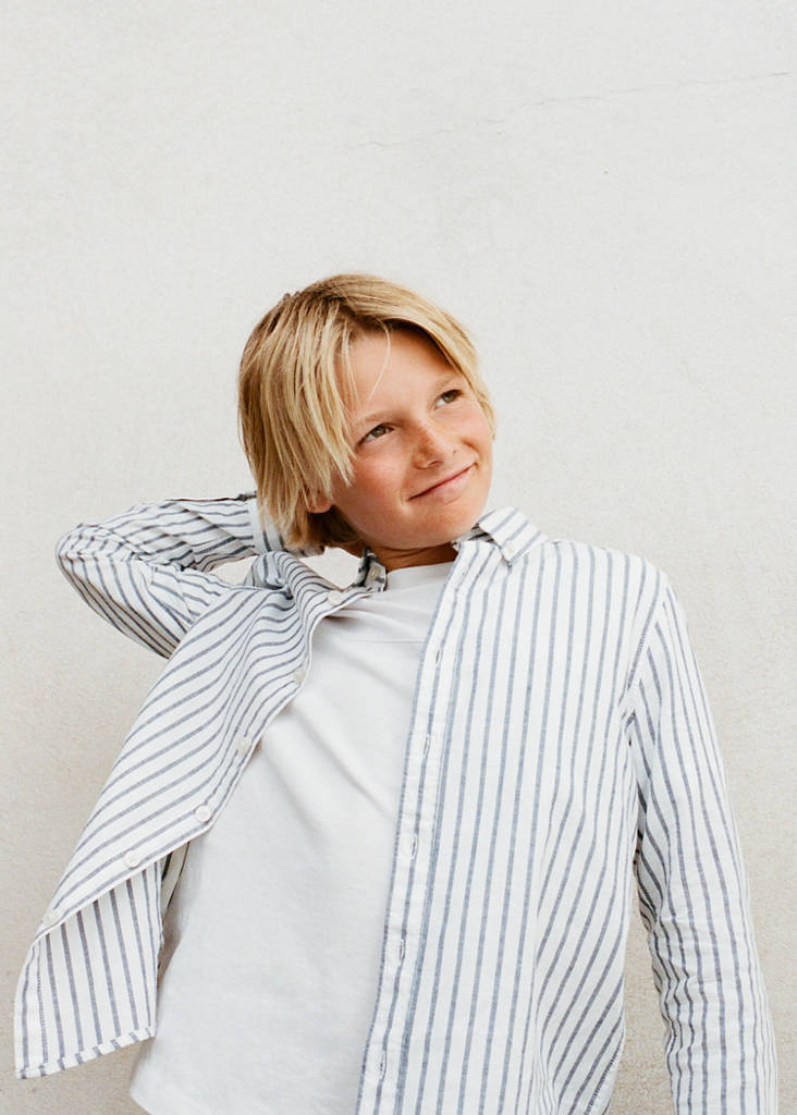 Striped Oxford shirt — Blue